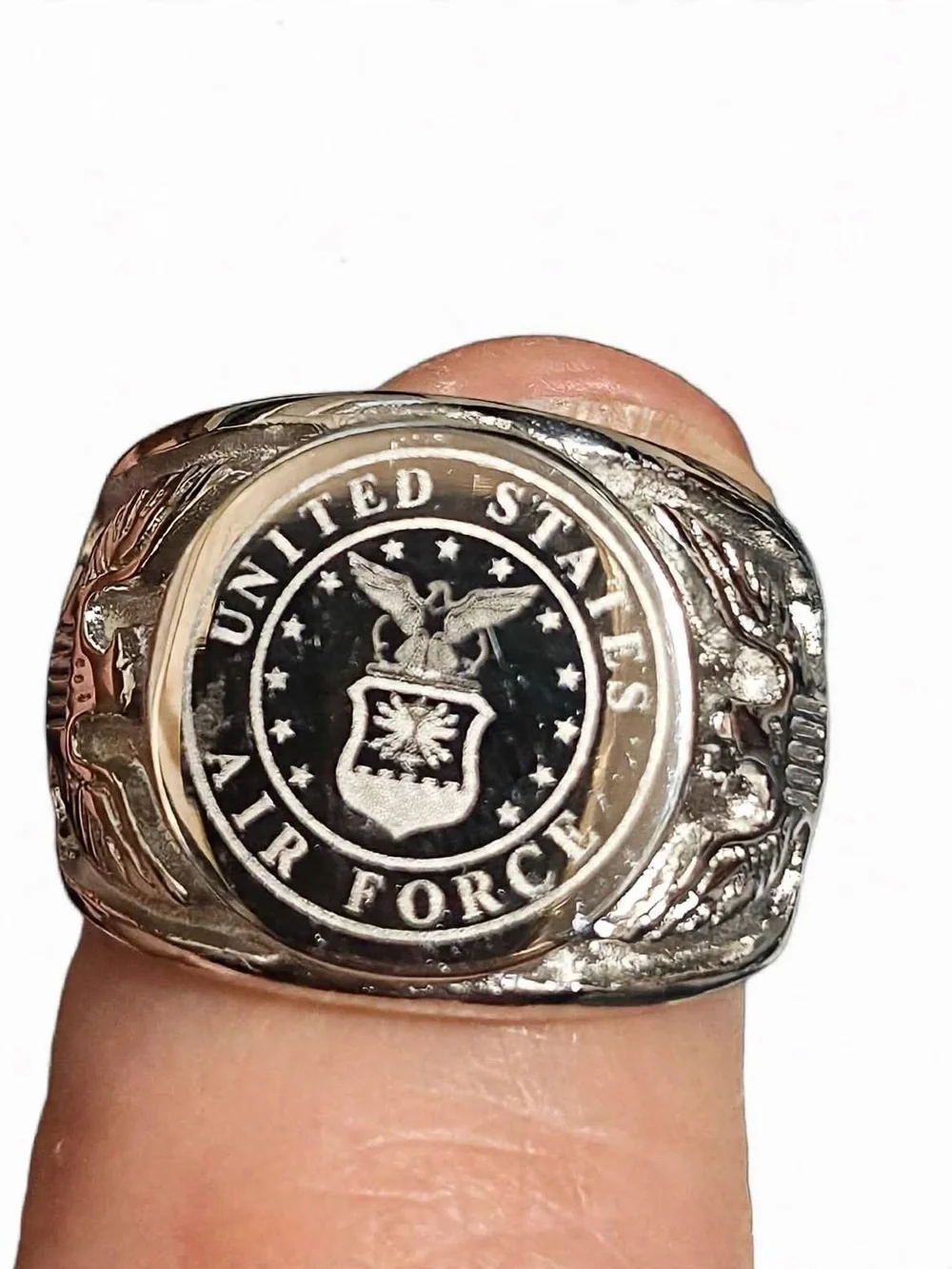 Men's Sterling Silver U.S. Air Force Military Ring Size 10